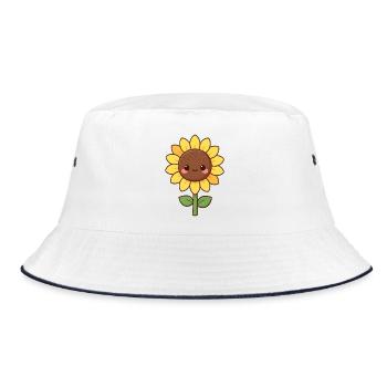 Fleur jaune Kawaii Fleur de Tournesol - Bob - blanc/marine - Devant
