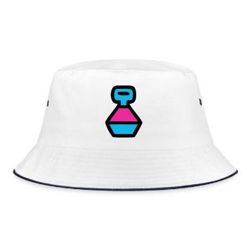  Retro Trinkflasche 90er Pop Art - Bucket Hat - Weiß/Navy - Vorne