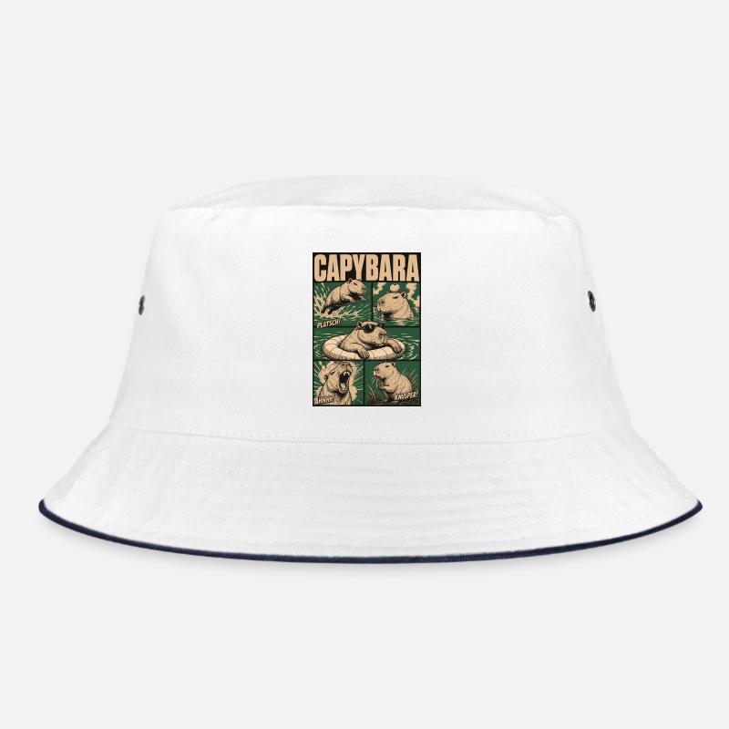 Comic Capybara Action Style Bucket Hat