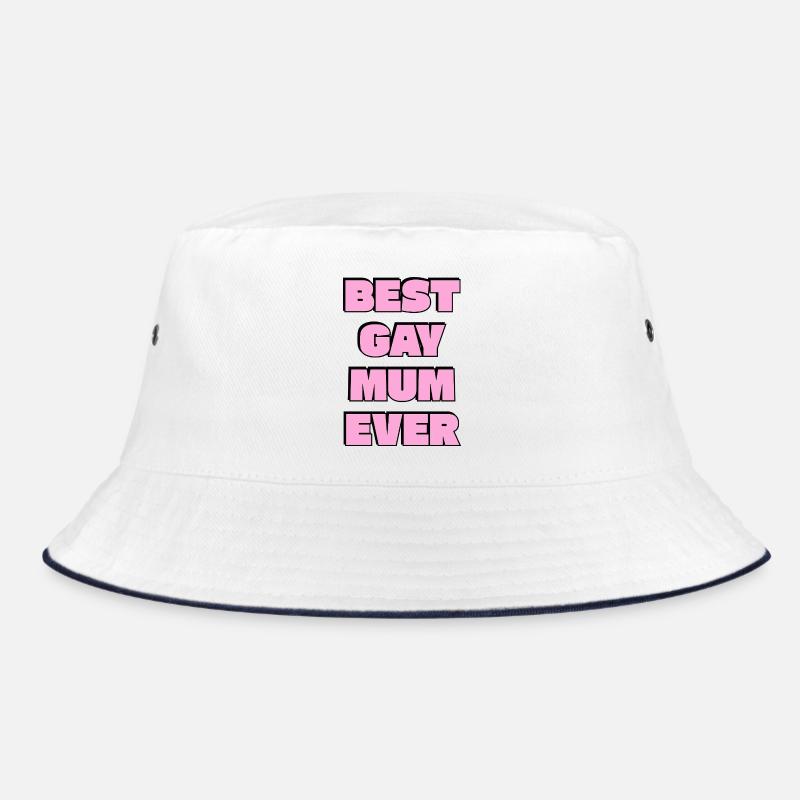 Beste schwule Mutter aller Zeiten fett rosa Text Bucket Hat