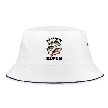 Die Barsche rufen - Bucket Hat - Weiß/Navy - Vorne