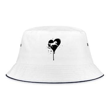 einHerzfuerPRE - Bucket Hat - Weiß/Navy - Vorne