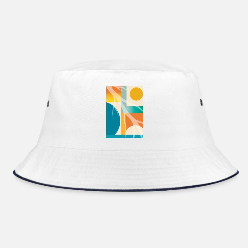 Abstrakte Geometrie mit organischen Formen Retro  Bucket Hat