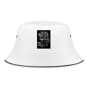 Rainbow Rose Metallic - Bucket Hat - white/navy - Front