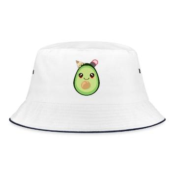 SCHULANFANG SCHULKIND AVOCADO - Bucket Hat - Weiß/Navy - Vorne