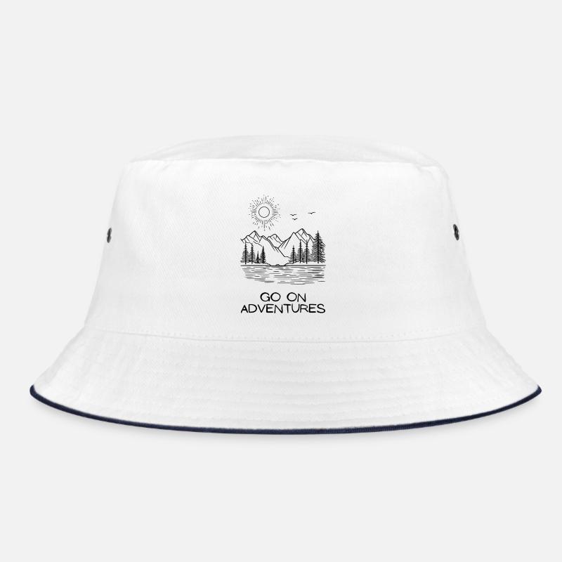 Black surface unique - Bucket Hat - white/navy