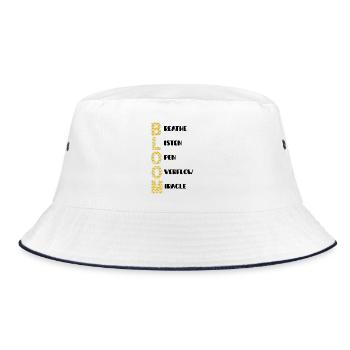 BLOOM Vertical Pattern Colors - Bucket Hat - white/navy - Front