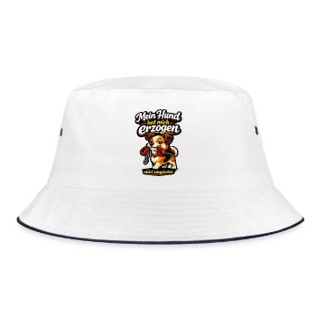 Mein Hund hat mich erzogen - Bucket Hat - Weiß/Navy - Vorne