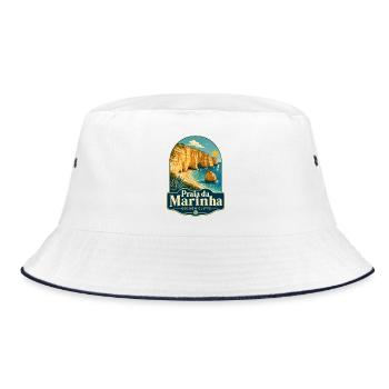 Praia da Marinha Golden Cliffs Algarve Portugal - Bucket Hat - Weiß/Navy - Vorne