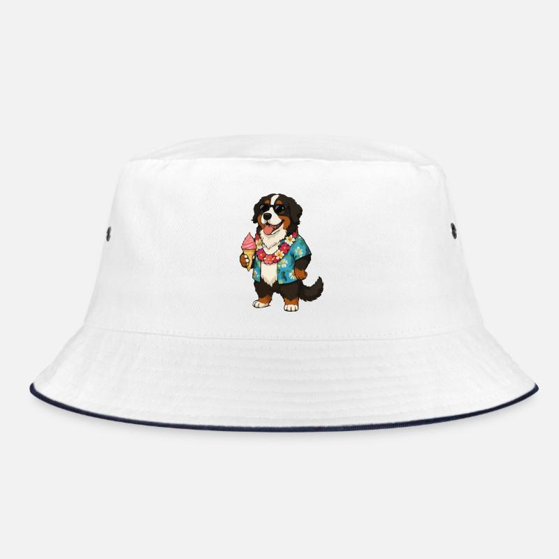 Hawaiianischer Hund mit Eis Bucket Hat