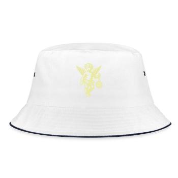 Tennis Fun Shirt Angel Cherub Retro Renaissance - Bucket Hat - white/navy - Front