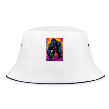 gorilla - Bucket Hat - white/navy - Front