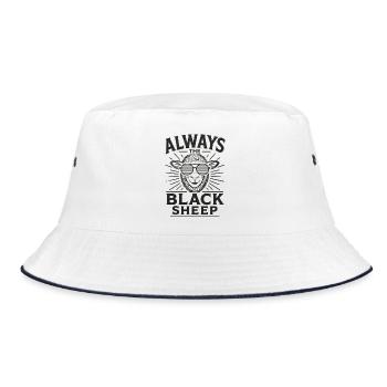 Always the Black Sheep Statement - Bucket Hat - Weiß/Navy - Vorne