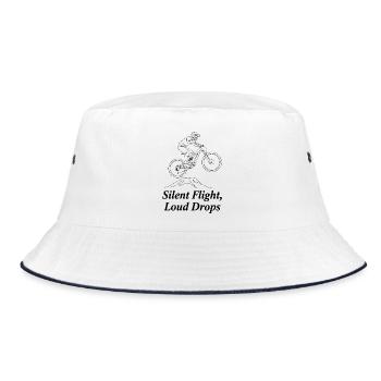 Silent Flight Loud Drops eMTB Line Art - Bucket Hat - white/navy - Front