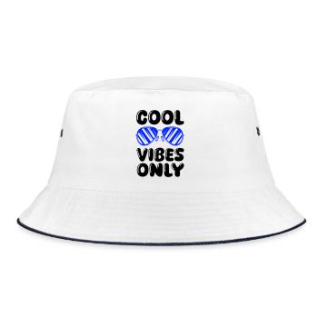 Cool Vibes Sonnenbrille Illustration - Bucket Hat - Weiß/Navy - Vorne