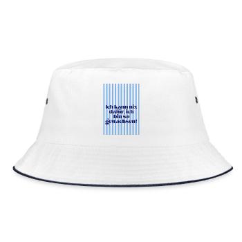 Ich kann nix dafür - Bucket Hat - Weiß/Navy - Vorne
