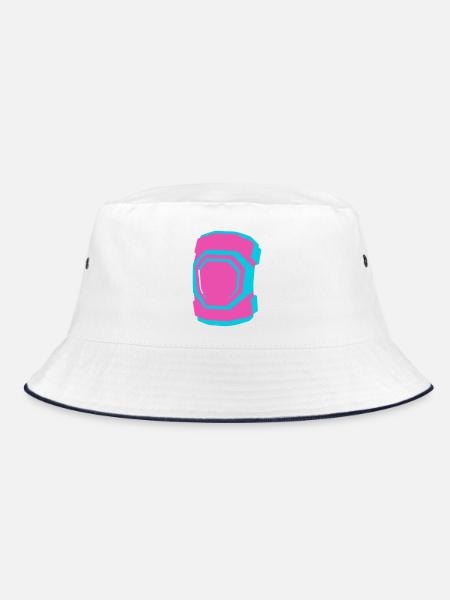 Knieschoner Rollschuhfahren Roller Derby Skaten - Bucket Hat - Weiß/Navy - Vorne