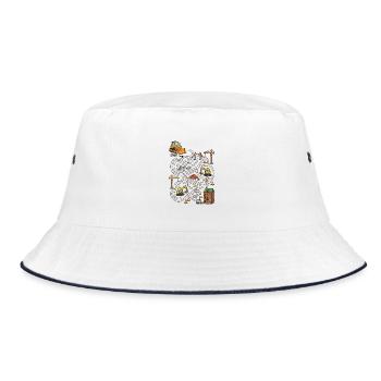 Bau-Labyrinth-Abenteuer - Bucket Hat - Weiß/Navy - Vorne
