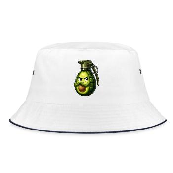 Avocado Granate Aggro - Bucket Hat - Weiß/Navy - Vorne