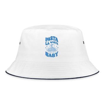 Pasta La Vista Baby - Bucket Hat - Weiß/Navy - Vorne