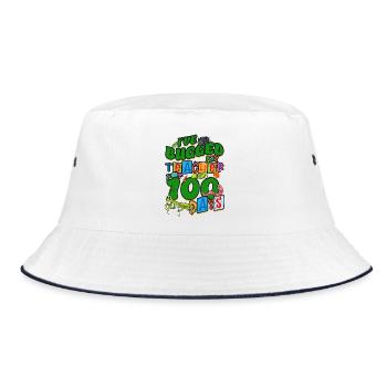 Ich habe meinen Lehrer seit 100 Tagen genervt - Bucket Hat - Weiß/Navy - Vorne