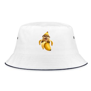 Loutre dans banane, motif drôle d’animal avec motif fruité - Bob - blanc/marine - Devant