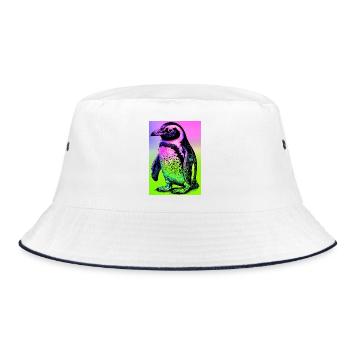 penguin - Bucket Hat - white/navy - Front