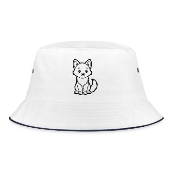 Cute baby wolf - Bucket Hat - white/navy - Front