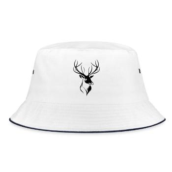 Elegant silhouette of a black deer's head - Bucket Hat - white/navy - Front