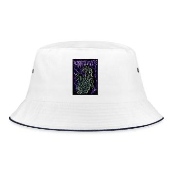 Memento Vivere – Cyber Grunge Biomechanical Demon - Bucket Hat - white/navy - Front