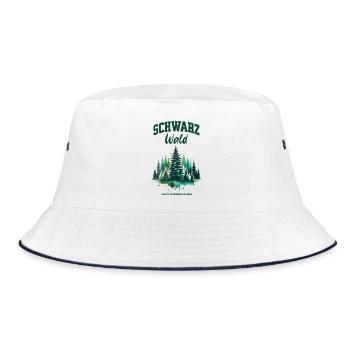 Schwarzwald Heimat zwischen Tannen Waldliebe - Bucket Hat - Weiß/Navy - Vorne