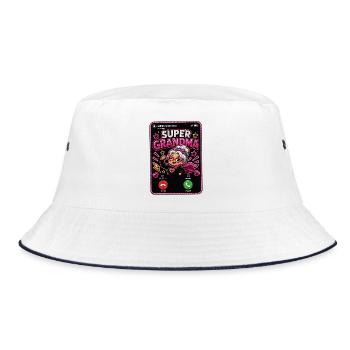 Super Grandma Incoming Call Funny Superhero Granny - Bucket Hat - white/navy - Front