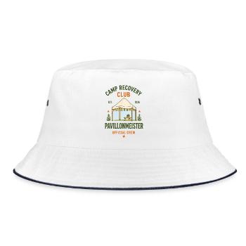 Pavillonmeister – Camp Recovery Club Crew - Bucket Hat - Weiß/Navy - Vorne