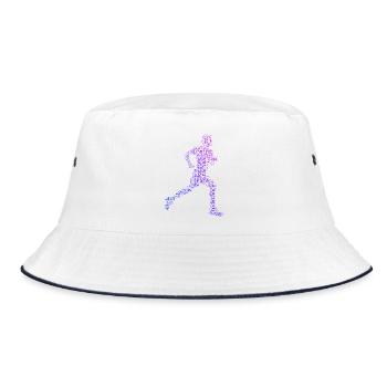 Geschenkidee für einen Running mit Running - Bucket Hat - Weiß/Navy - Vorne