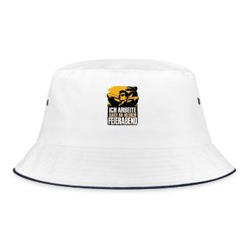 Ich arbeite hart am Feierabend - Bucket Hat - Weiß/Navy - Vorne