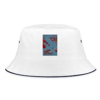 Stylized map of San Francisco - Bucket Hat - white/navy - Front