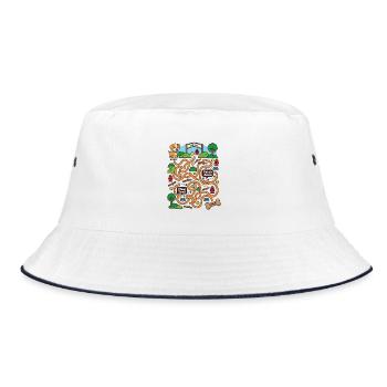 Help the Puppy Find the Bone Interactive Maze - Bucket Hat - white/navy - Front