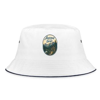 Auszeit in die Berge - Bucket Hat - Weiß/Navy - Vorne