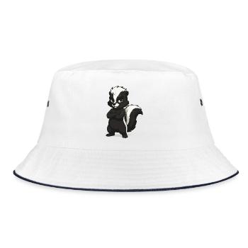 Mascotte moufette confiante - Bob - blanc/marine - Devant