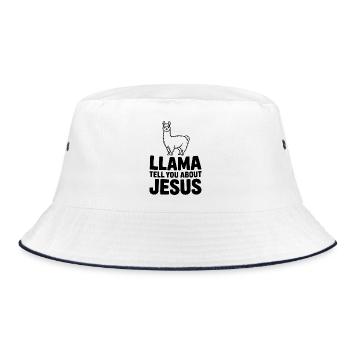 Llama te parle de Jésus - Bob - blanc/marine - Devant