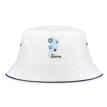 100% Argentina - Bucket Hat - Weiß/Navy - Vorne