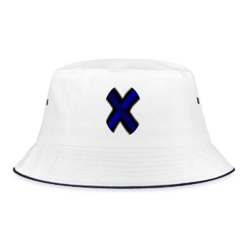 Neon X-Cross Blue - Bucket Hat - white/navy - Front