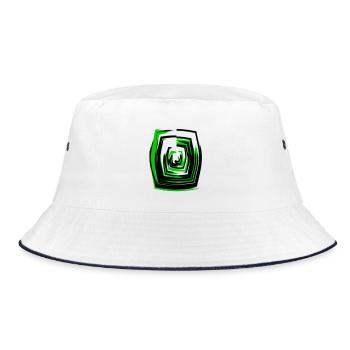 Neon Spiral Green - Bucket Hat - white/navy - Front