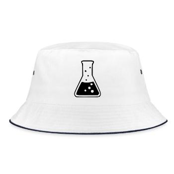 Chemie_Symbol_schwarzweiss_Wissenschaft_science - Bucket Hat - white/navy - Front