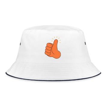 Thumb In L Air T-Shirt Gift Humor - Bucket Hat - white/navy - Front