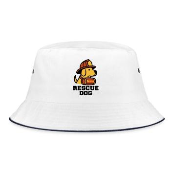 Logo du chien de secours des chiens de pompiers - Bob - blanc/marine - Devant