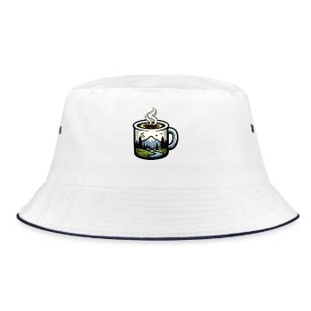 Nightscape in a coffee mug - Bucket Hat - white/navy - Front