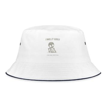 Finally sober up from social interactions - Bucket Hat - white/navy - Front