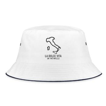Italy Cycling Dolce Vita Shirt - Bucket Hat - white/navy - Front