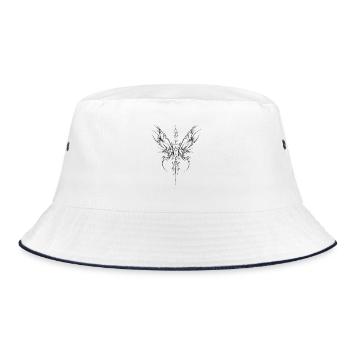 Ornamental Black Wings - Bucket Hat - white/navy - Front